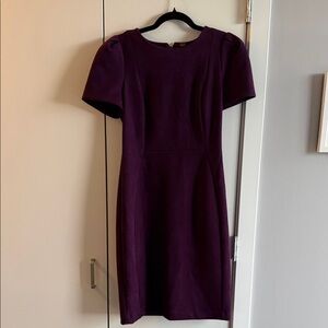 Calvin Klein Collection Deep Plum Short-Sleeve Sheath Dress